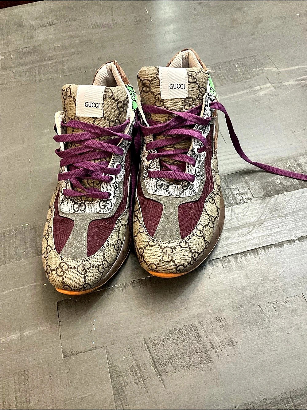 Gucci Rhyton GG Multi-Color Sneaker Sneakers Brown & Purple